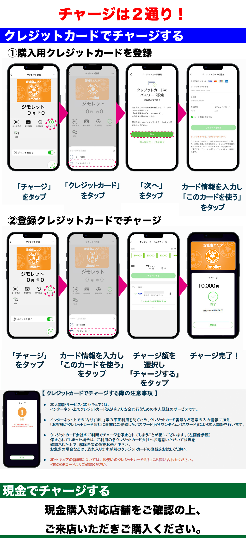 チャージ方法